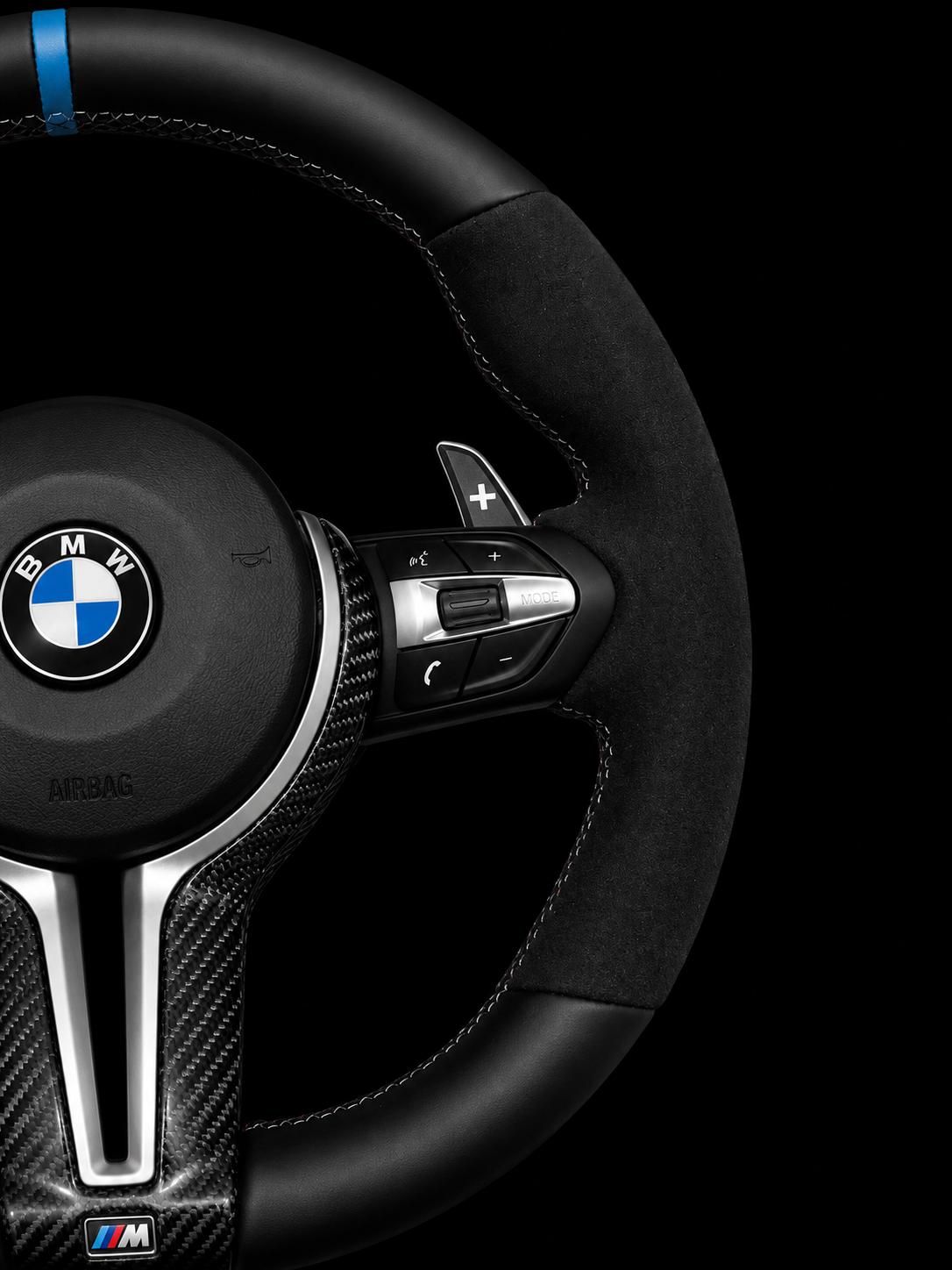 B*W F Serijos Carbon Fibre + Alcantara M Sport odinis vairas — nuotrauka 3