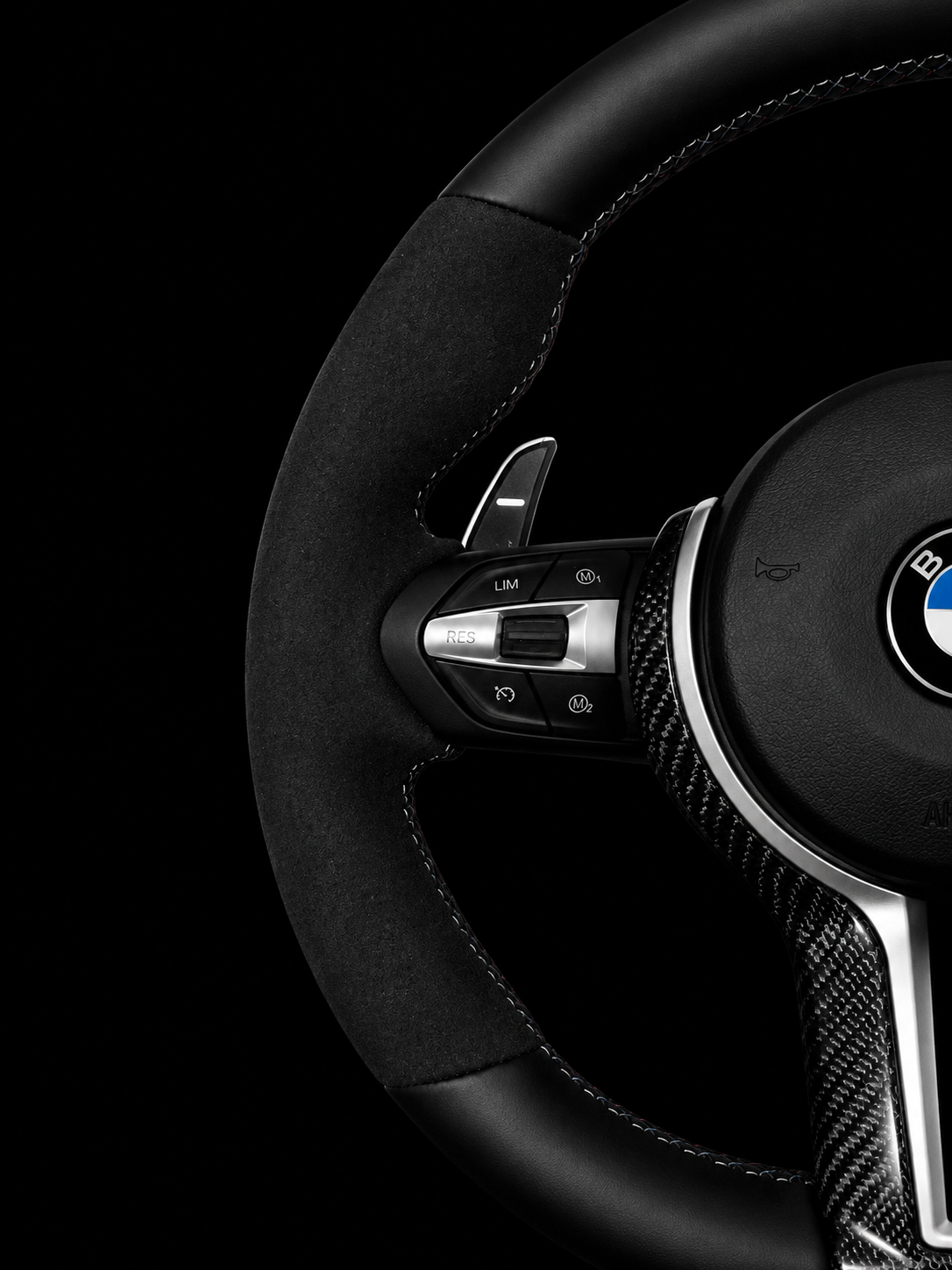 B*W F Serijos Carbon Fibre + Alcantara M Sport odinis vairas — nuotrauka 2